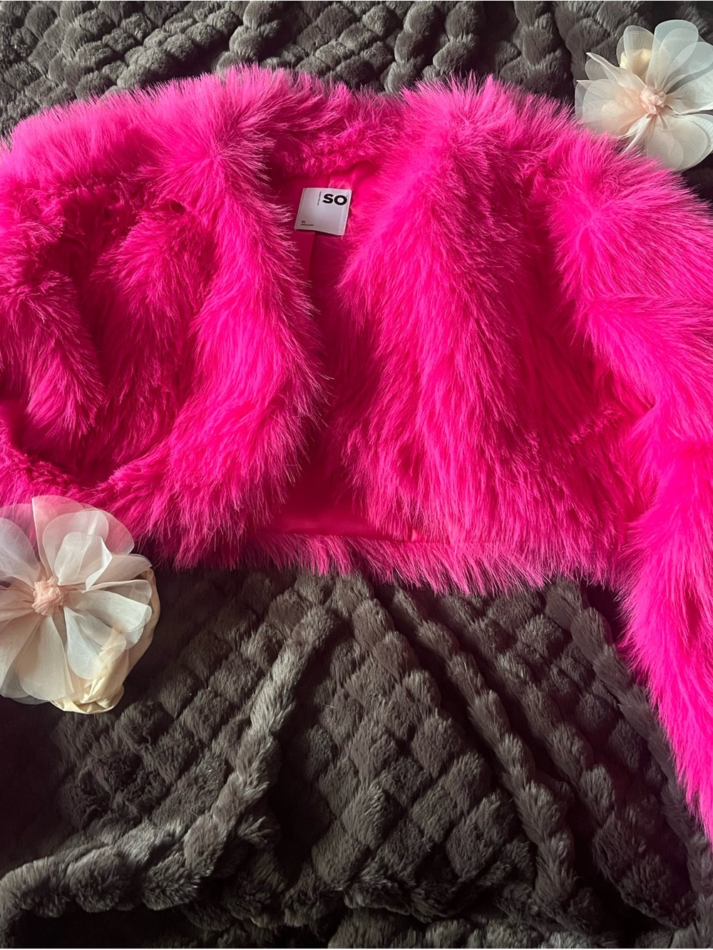 SO Women’s Hot Pink Faux Fur Jacket - Brand New without tags.